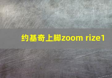 约基奇上脚zoom rize1